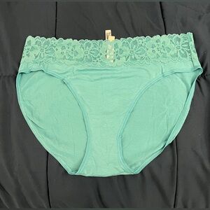 NWT Victoria’s Secret Blue S
Modal Cotton Lace Trim High Leg Brief Panties VS XL